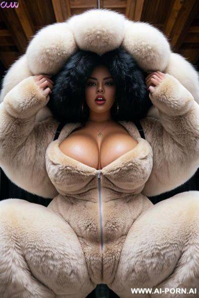 Thick fur body suit, huge fluffy cow furry suit, hairy pussy, hyper inflated loose pussy, ((full furry body suit)), spreading massive pussy, hyper fluffy fur suit, ((hyper overflowing swollen pussy - ai-porn.ai on pornintellect.com