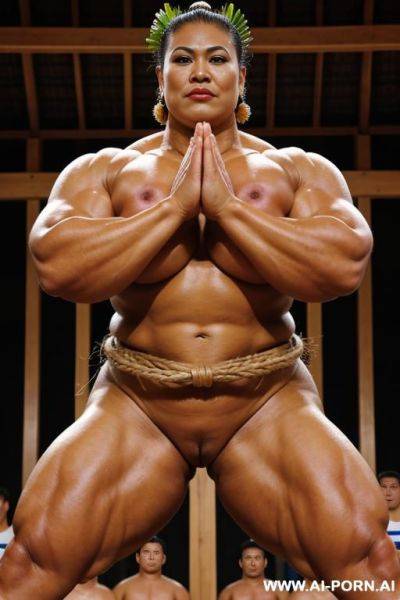 Giant polynesian queen, extreme muscles, large frame, sturdy, - ai-porn.ai on pornintellect.com