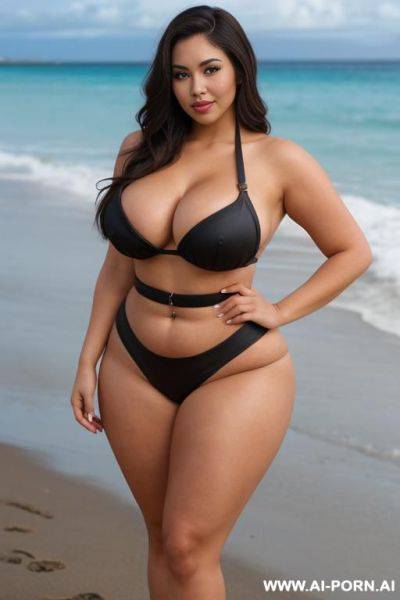 (bimbo curvy hourglass body), (thick thighs), (strong thighs), (wide hips), (curvy hips) - ai-porn.ai on pornintellect.com