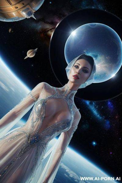 (close up) (extraterrestrial princess) (transparent royal gown) (inside space ship) - ai-porn.ai on pornintellect.com