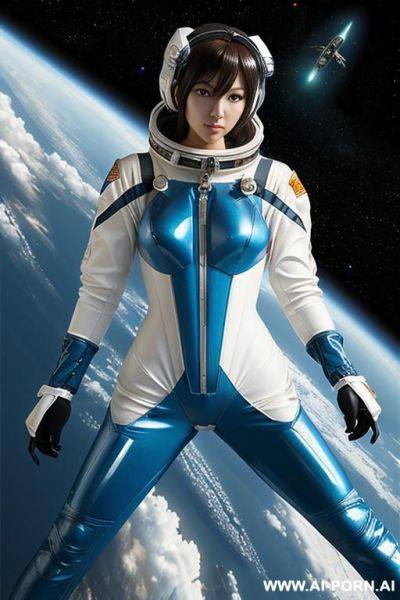 (anime art style) (space combat pilot) (transparent space suit) (space ship hanger) - ai-porn.ai on pornintellect.com
