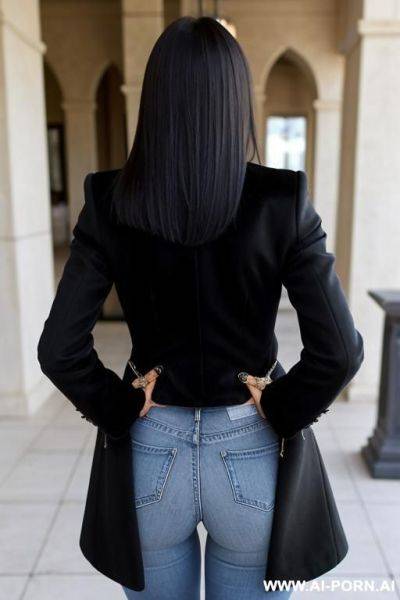 Milf, slender legs, black high heels, diamond necklace on her neck, diamond bracelet on her hand - ai-porn.ai on pornintellect.com