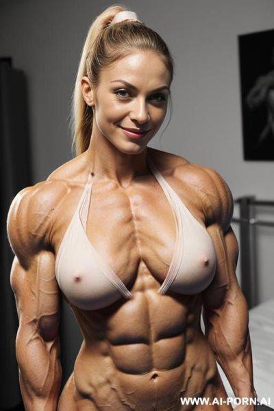 Naked muscular short ballerina no clothes at all (( absolutely naked short muscular ballerina woman)), ((((beautiful face of muscular female actress)))), (sexy makeup), (((show the pussy))), (((show - ai-porn.ai on pornintellect.com