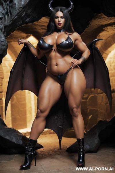 (((realistic look, super realistic))) (((frontal view))) (((beautiful devil woman, succubus woman))) ((mistress of the underworld, goddess of darkness)) ((powerful and cruel, sexy and beautiful)) - ai-porn.ai on pornintellect.com