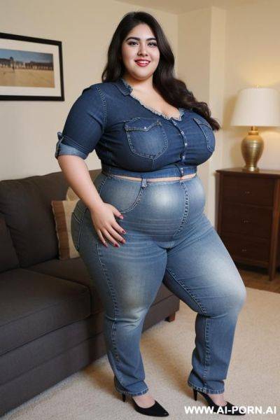 Mexican, big legs, wide hips, gordibuena, chola, high rise jeans, rotund - ai-porn.ai - Mexico on pornintellect.com