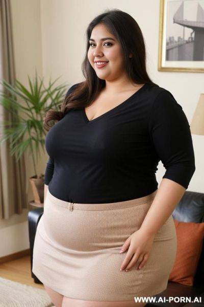 Mexican, big legs, wide hips, gordibuena, holding certificate in her hand - ai-porn.ai - Mexico on pornintellect.com
