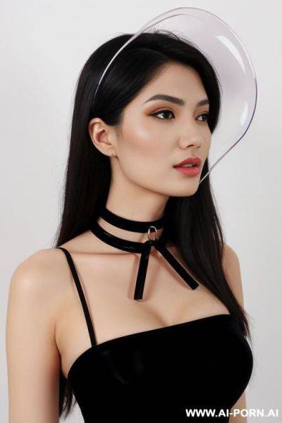 Big transparent funnel collar, big funnel around neck, plastic funnel, cup neck - ai-porn.ai on pornintellect.com
