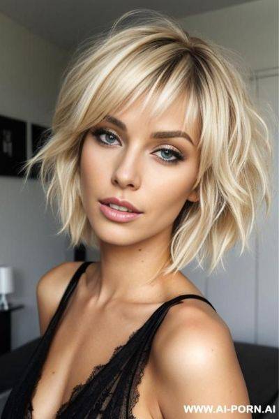 Woman blonde hair short - ai-porn.ai on pornintellect.com