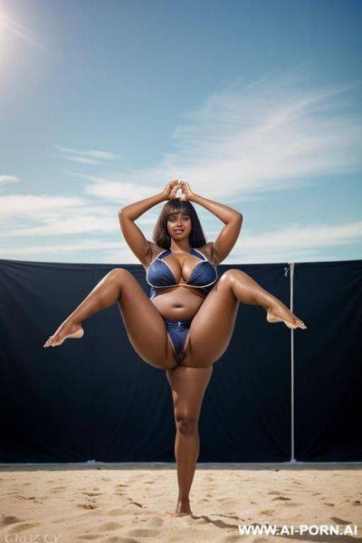 Delicate photo of a nude pregnant woman with blonde hair, standing against a plain white background, soft diffuse light, peaceful atmosphere, full shot - ai-porn.ai on pornintellect.com