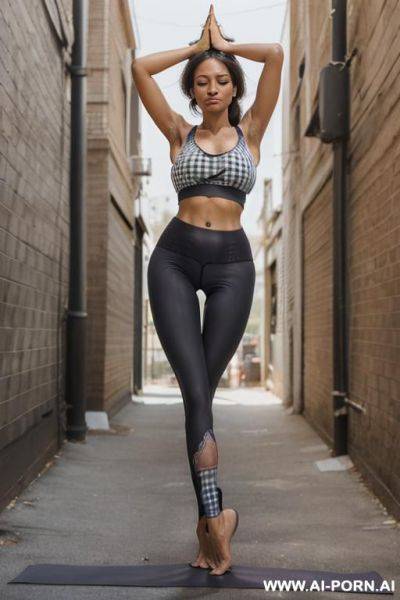 Black woman, huge ass, big booty, huge round xxl boobs, huge tits, curly hair, light skin, fit body, erected nipple, black hair, brown eyes, fully clothed, pouty lips, perfect nose, sexy expression - ai-porn.ai on pornintellect.com