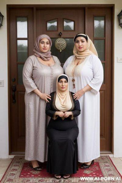 Realistic matured milf housewife, hijab on head.. ((very hairy pussy)), saggy ), (((show pussy))), (look at camera), , nude, hairy pussy very unshaved pussy hairy pussy naked - ai-porn.ai on pornintellect.com