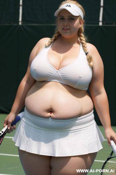 Big fat belly hangs out of nis skirt - ai-porn.ai on pornintellect.com