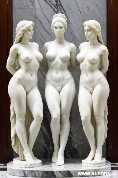 Portrait of multiple gorgeous brazilian bimbos partially transformed into marble statues - ai-porn.ai - Brazil on pornintellect.com
