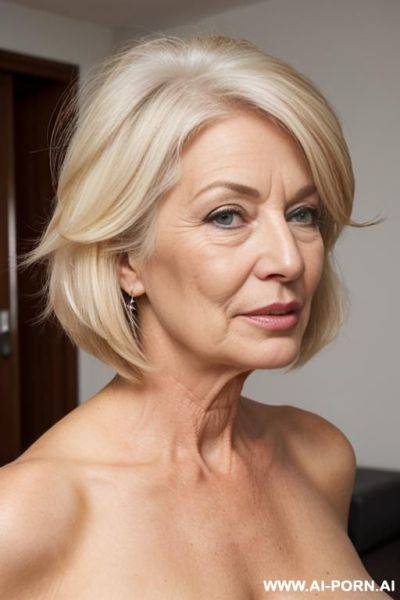 Beautiful blonde granny kissing man - ai-porn.ai on pornintellect.com