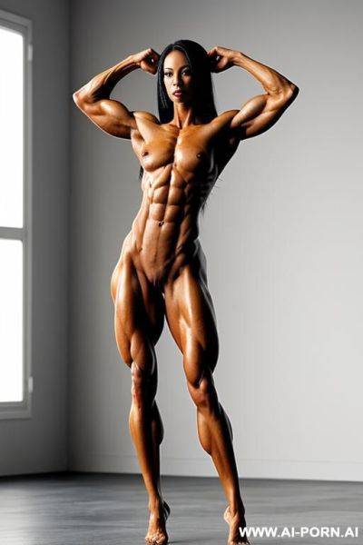 ((nude slender extremely shredded ifbb pro)), ((topless)), ((nude)), ((pecs)), gigantic biceps, gigantic triceps, gigantic lats, gigantic delts, gigantic lats, extremely slender waist - ai-porn.ai on pornintellect.com