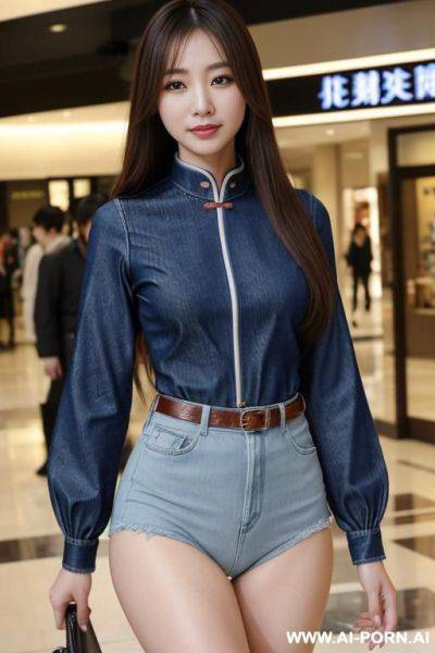 一位中国女孩1 身高 175 三围36e.24.36 面容天使般的面容 桃花眼 皮肤 粉嫩 美白 光滑 性格 古板 其他 肥大的蜜桃臀 白虎 巨乳萝莉 身穿 上身紧身小吊带前面深v开到极限 后面要全裸 下身 要最小的牛仔热裤 前面刚好遮住隐私 后面就一根细细的带子卡在屁股缝里 要把屁股完美的露出来 脚上要一双1厘米的细高跟鞋 - ai-porn.ai on pornintellect.com