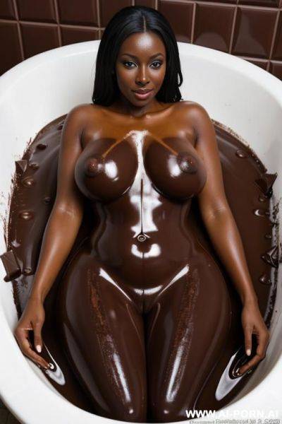Naked body coated in chocolate, deep dipped in chocolate, chocolate massive bath infinity chocolate - ai-porn.ai on pornintellect.com