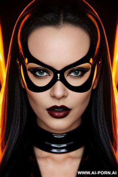 Outrageous smart sexy supervillain in latex - ai-porn.ai on pornintellect.com