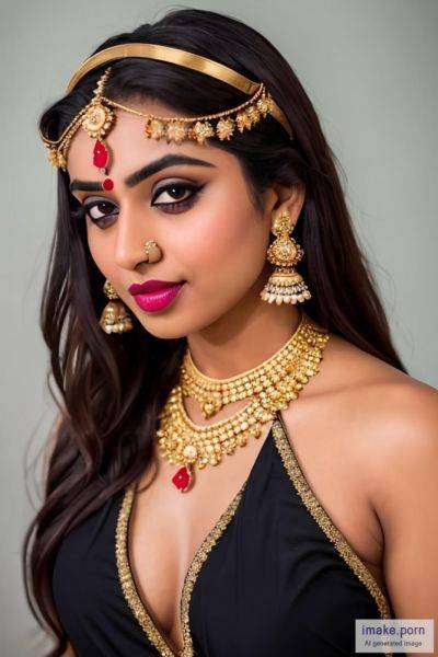 Indian girl with devil horns and gold crown and jewels wearing... - imake.porn - India on pornintellect.com