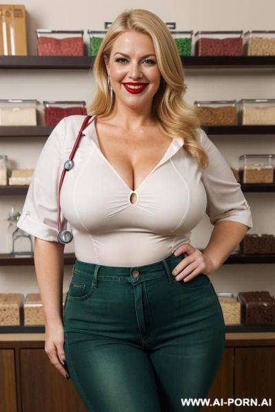 (hourglass figure), (wide) red lips, (expressive eyes) - ai-porn.ai on pornintellect.com