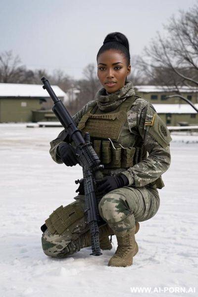 African woman, squat position, pink pussy, nude, showing pink pussy, dark skin - ai-porn.ai on pornintellect.com