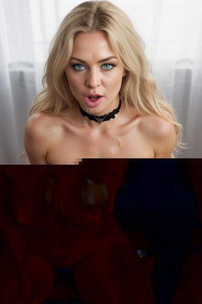 (((beautiful huge heavy oversized titties))) (((best titties in the world))) (((best quality blue eyes))) (((kneeling down with cum over her face and tits))) (((totally naked))) sexy eyes. scandinavian - ai-porn.ai on pornintellect.com