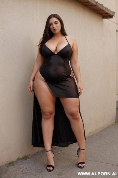 Dresses woman, huge hips, with largest foot of the world - ai-porn.ai on pornintellect.com