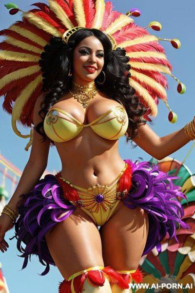 (beautiful brazilian woman) (big hair) (giant breasts) (giant hips) ( waist) (beautiful legs) (beautiful skin) ((realistic)) (((carnival outfit))) (((big bumbum))) - ai-porn.ai - Brazil on pornintellect.com