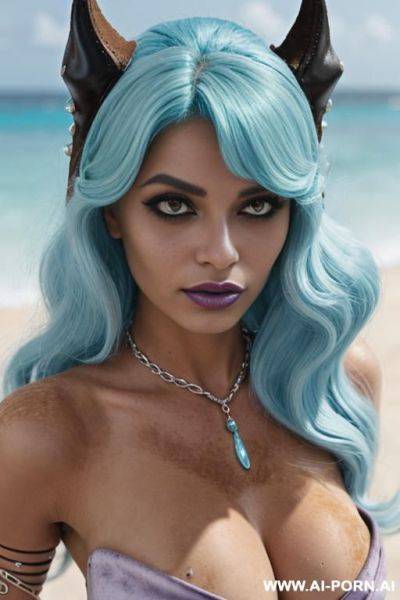Dirty blonde hair, (big natural breasts), oily skin, looking at viewer, ((pubic hair)), sensual face, no makeup, tanned skin, (erect nipples), ((distant photo)), (busty thighs), seductive smile - ai-porn.ai on pornintellect.com