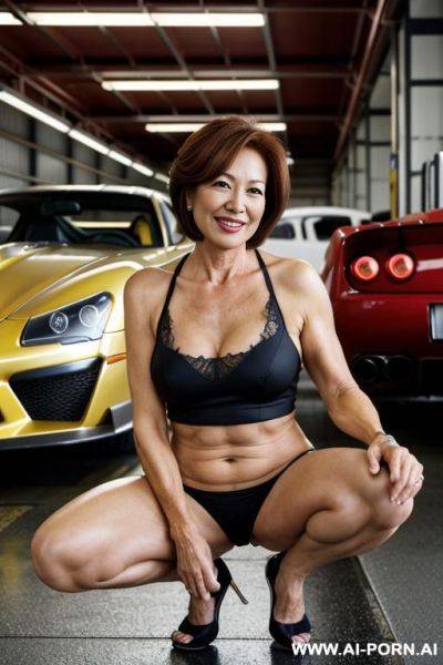 A beautiful gilf woman, (very hairy pussy), topless, wear a brazilian bikini, - ai-porn.ai - Brazil on pornintellect.com