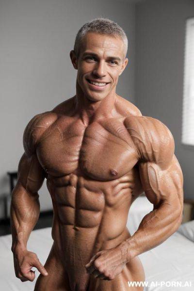 ((color photo of a nude french beautiful short strong buff sinewy steroid bodybuilder ifbb woman)), (((most beautiful french womans face with high cheekbones))), (((big bright eyes))), (((erotic eye - ai-porn.ai - France on pornintellect.com
