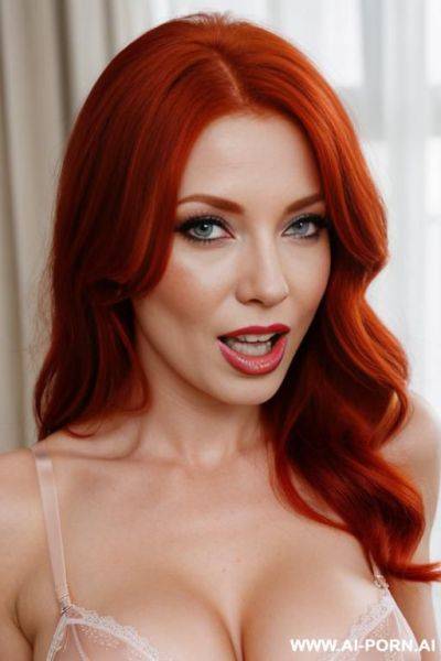 Redhead in lingerie with cum in her face - ai-porn.ai on pornintellect.com