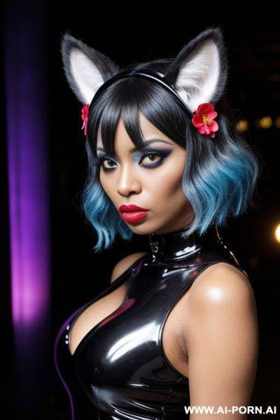 Latex , domina, asian, latex globes, big eyes, glossy, big lips, red eyes, huge lips, - ai-porn.ai on pornintellect.com
