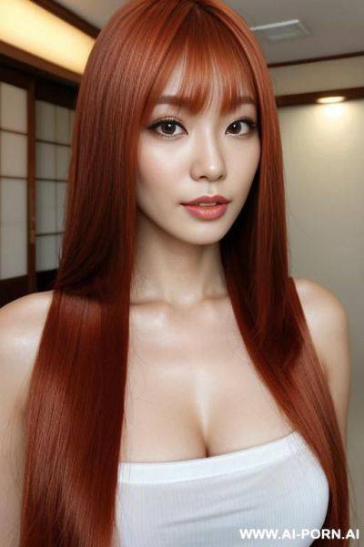 Japanese, straight hair, copper hair color - ai-porn.ai - Japan on pornintellect.com