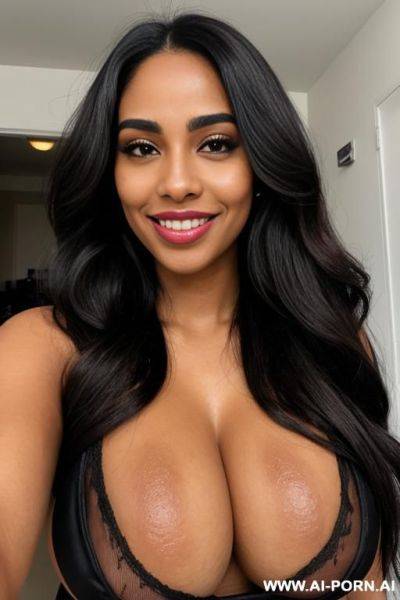 British white african mixed race, long face, massive huge gigantic oversized boobs, big lips, large lips, plump lips, huge lips,.long voluminous wavy hair - ai-porn.ai - Britain on pornintellect.com