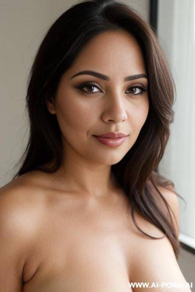 Beautiful naked latina woman, curvy, round face, thigs - ai-porn.ai on pornintellect.com