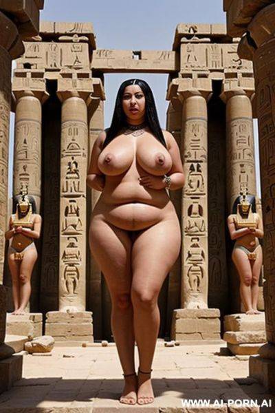 Ancient egyptian chubby priestess is screening her chubby full naked female temple servants in an ancient egyptian temple - ai-porn.ai - Egypt on pornintellect.com