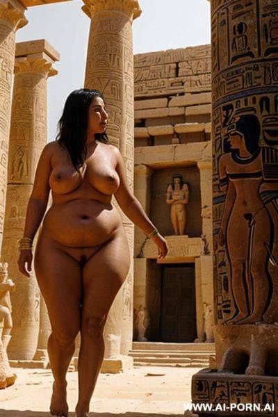 Ancient chubby full naked female runaway temple servant is catched by a ancient egyptian naked male guard - ai-porn.ai - Egypt on pornintellect.com