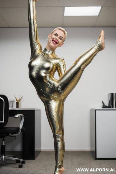 Nude, naked, totally naked, open legs, beauty make up, spiked hair - ai-porn.ai on pornintellect.com