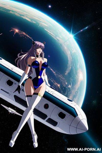(anime art style) (space princess) (space ship observation deck) - ai-porn.ai on pornintellect.com