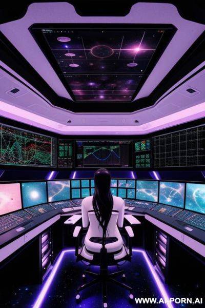 (anime art style) (space princess) (space ship control room) - ai-porn.ai on pornintellect.com