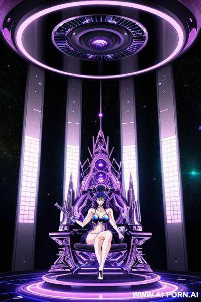 (anime art style) (space princess) (space ship throne room) - ai-porn.ai on pornintellect.com