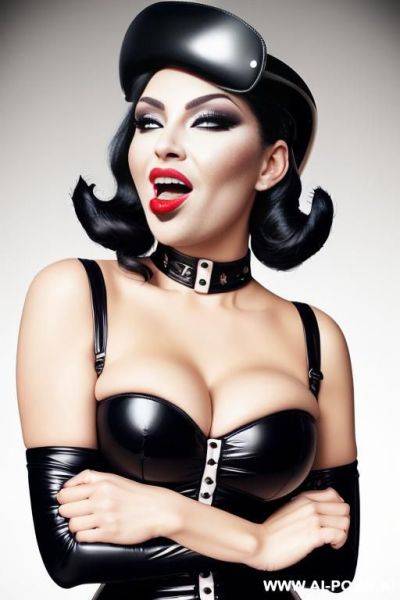 On her knees and her tongue is out cum shot on her face sucking a big black cock - ai-porn.ai on pornintellect.com