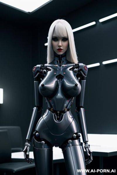 Sex robot, robotized, cybernetic legs and arms, naked tits and pussy, - ai-porn.ai on pornintellect.com