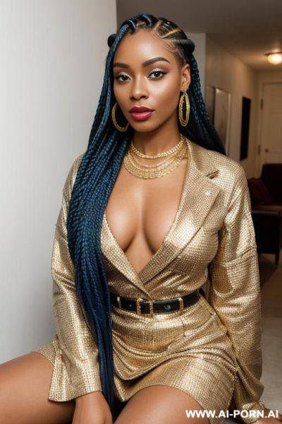 Box braids, pretty, beautiful, gorgeous, model, influencer - ai-porn.ai on pornintellect.com