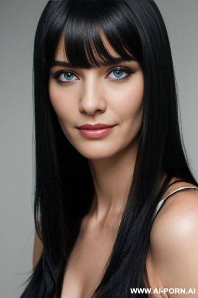 (woman 1), snobby, masterpiececondescending smile, fair skin, blue eyes, black hair, straight bangs, angry face, ultra-detailed, professional photography, - ai-porn.ai on pornintellect.com