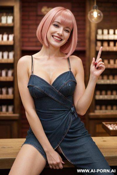 Bllond woman, spread legs, finger in pussy - ai-porn.ai on pornintellect.com