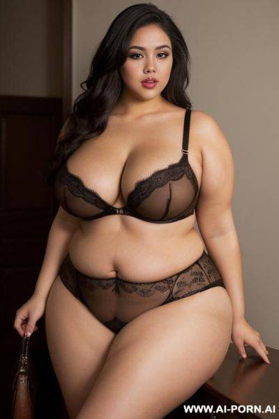 Very fat, very rotund, pear shaped, huge thighs , in a stripclub, showong her ass. latina whocaptivates with her voluptuous curves and sensual figure. her full, natural breasts and round, firm - ai-porn.ai on pornintellect.com