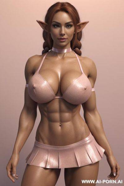 ((elf princess)) ((medieval elven royal bedroom)) (plant overgrowth) (platinum hair) (extremely tanned skin) (embarrassed smile) (low hanging sautoir necklace) (hoop earrings) (((enormously gigantic tits))) - ai-porn.ai on pornintellect.com