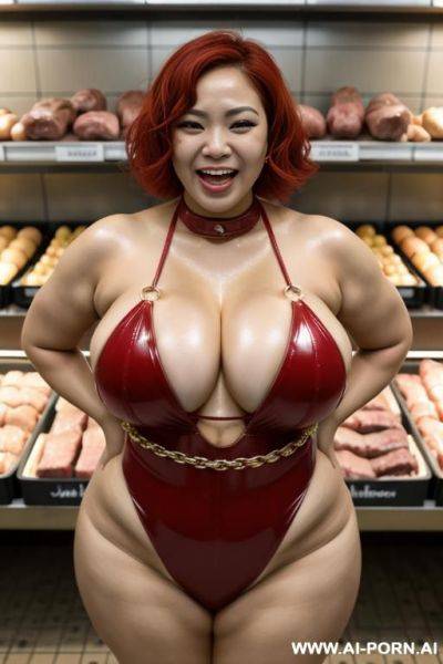 Thick asian woman with medium titties tied in chains crying desperate - ai-porn.ai on pornintellect.com